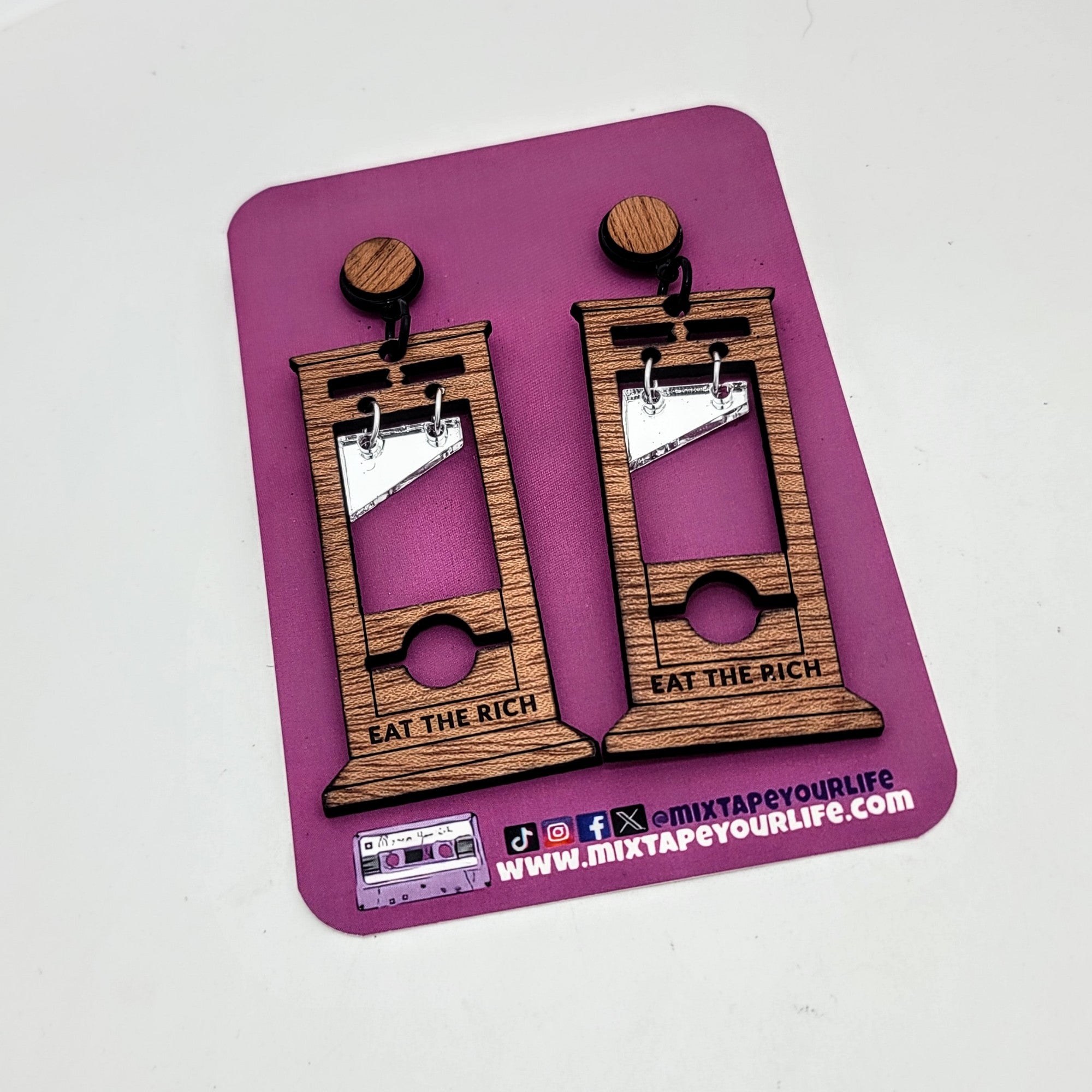 Eat The Rich Guillotine Dangle Earrings