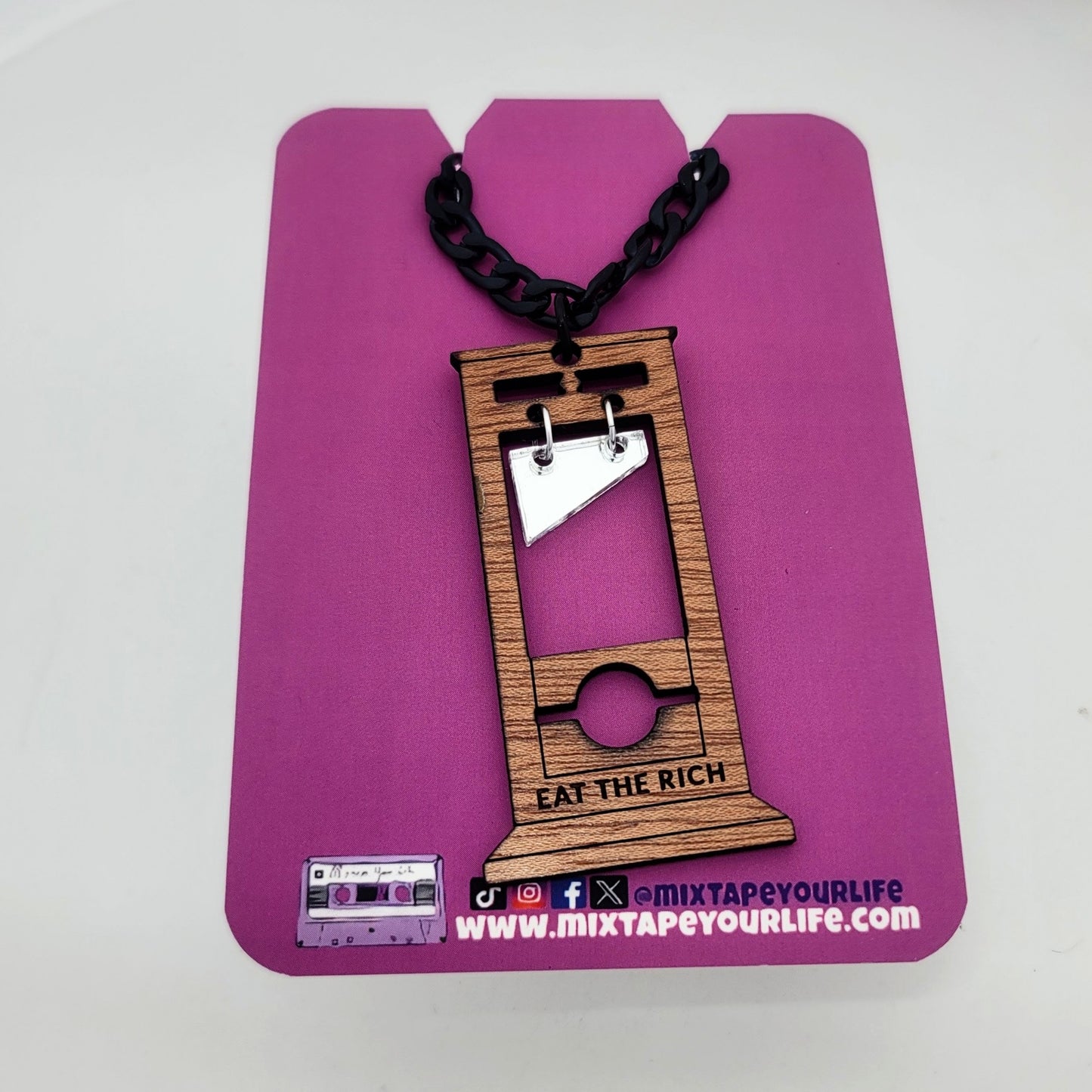 Eat The Rich Guillotine Necklace