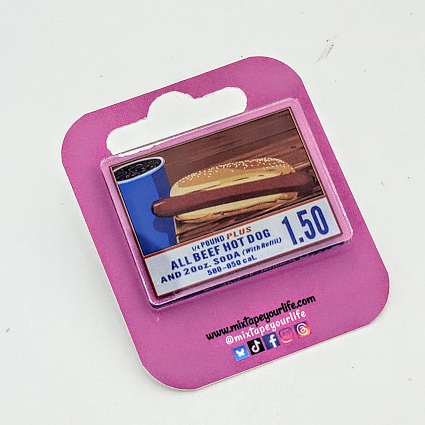 Hot Dog Combo Acrylic Lapel Pin