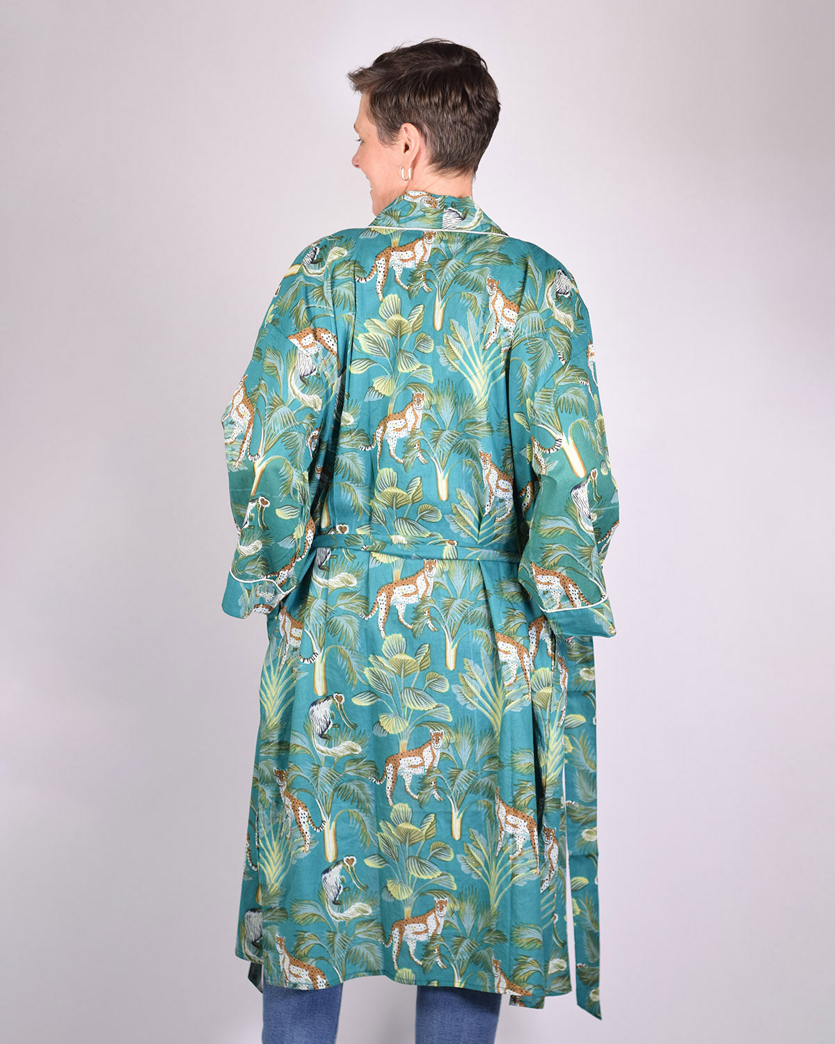 Lightweight Cotton Robe / Kimono - Monkey Forest