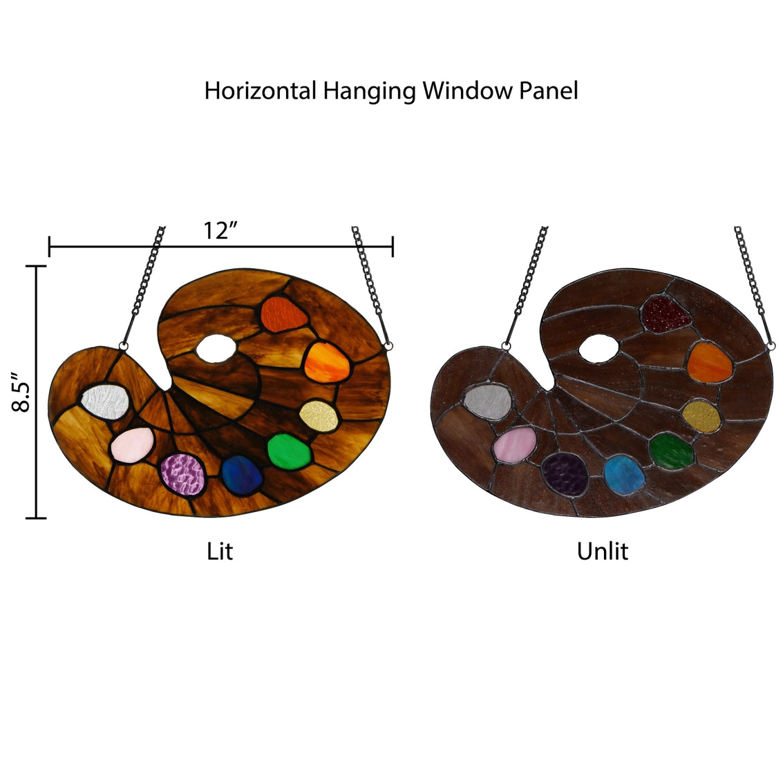 Brown Painter’s Palette Stained Glass Window Panel