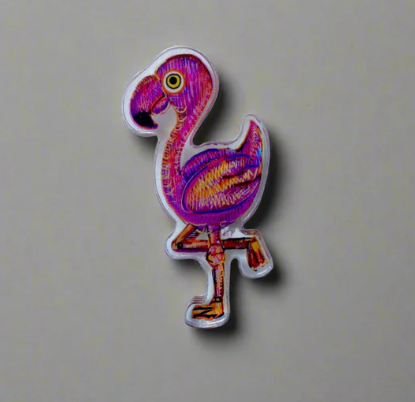 Acrylic Pin (Flamingo)
