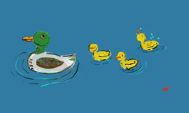 Ducklings Greeting Card