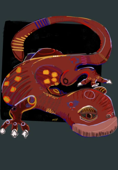 Salamander Greeting Card