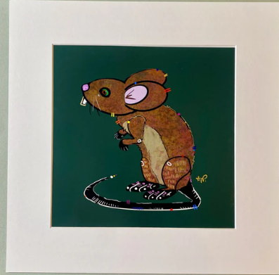 Mouse Matted Print