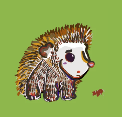 Hedgehog Matted Print