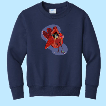 Cardinal Hand Pressed Graphic Sweatshirt (Youth)