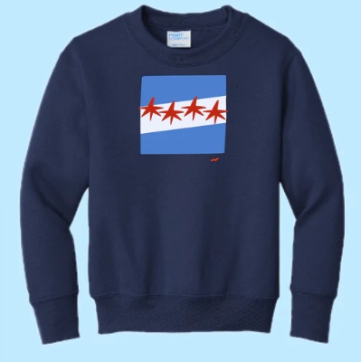 Chicago Flag Hand Pressed Graphic Sweatshirt (Youth)