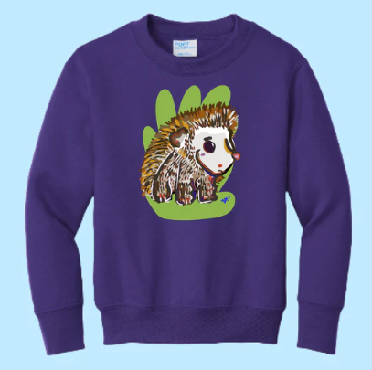 Hedgehog Hand Pressed Graphic Sweatshirt (Youth)