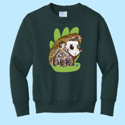 Hedgehog Hand Pressed Graphic Sweatshirt (Youth)