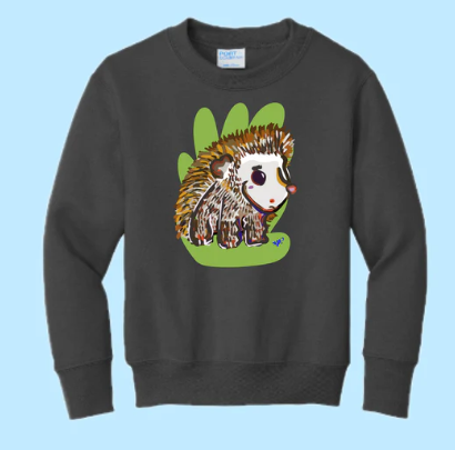 Hedgehog Hand Pressed Graphic Sweatshirt (Youth)