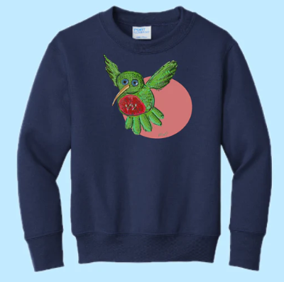 Hummingbird Hand Pressed Graphic Sweatshirt (Youth)