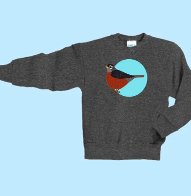 Robin Hand Pressed Graphic Sweatshirt (Youth)