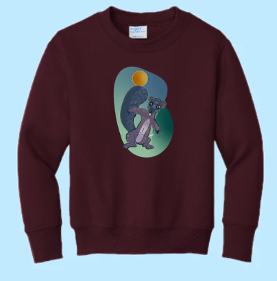 Squirrely Hand Pressed Graphic Sweatshirt (Youth)