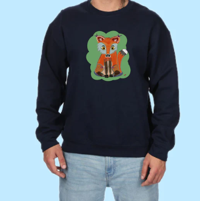 Fox Hand Pressed Graphic Sweatshirt