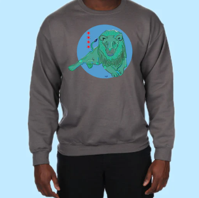 Lion Hand Pressed Graphic Sweatshirt