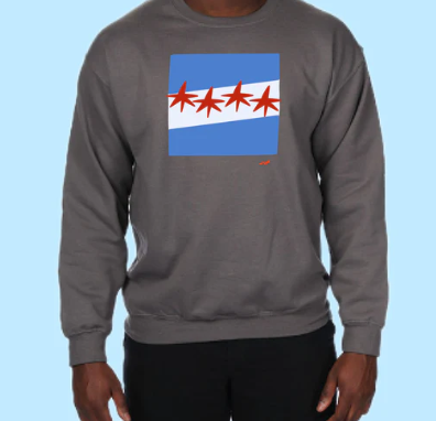 Chicago Flag Hand Pressed Graphic Sweatshirt