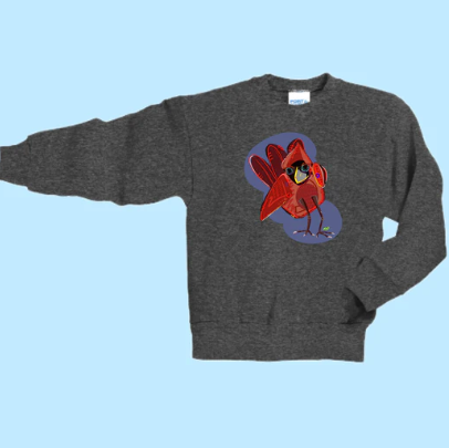 Cardinal Hand Pressed Graphic Sweatshirt (Youth)