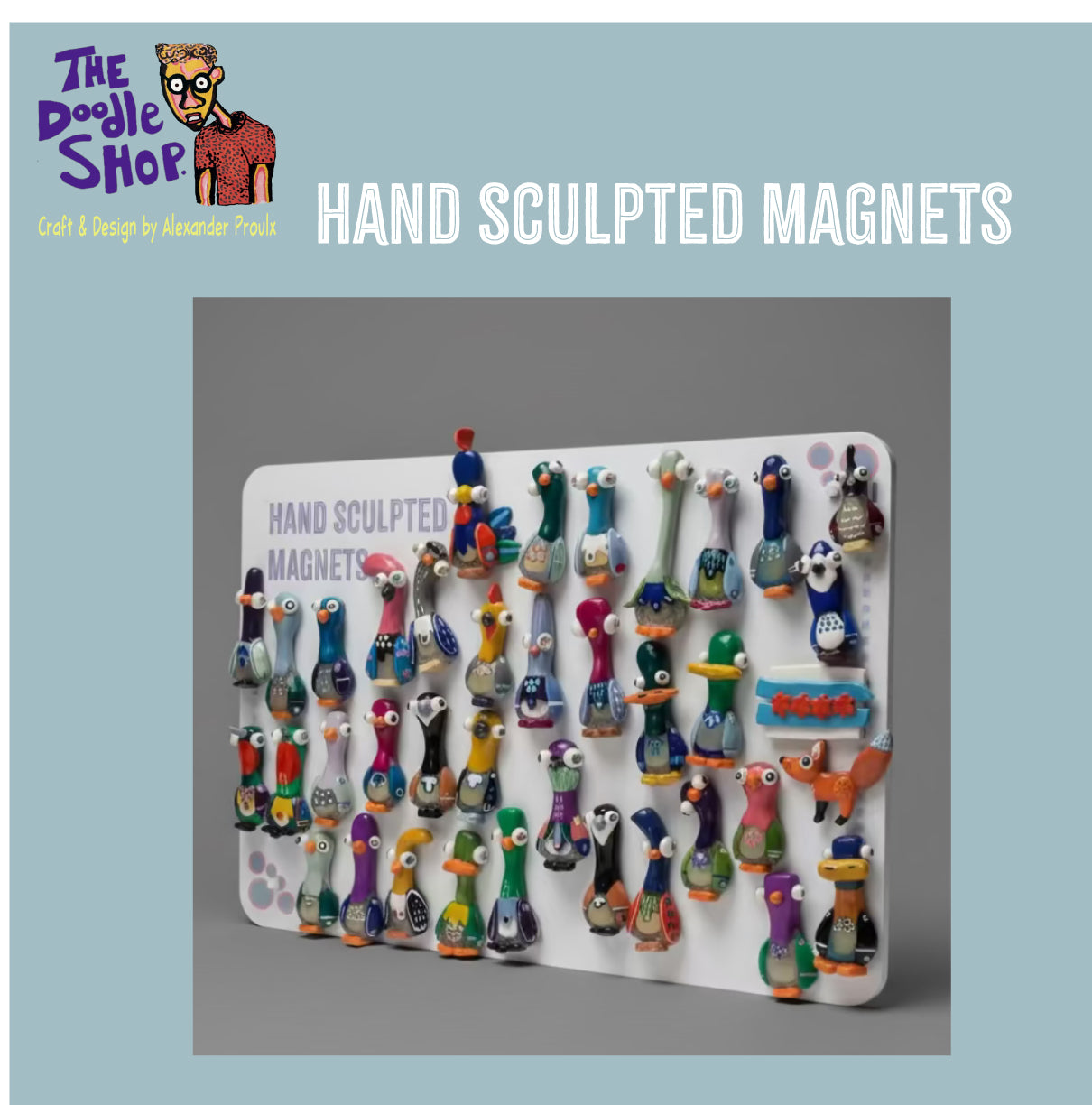 Hand Sculpted Pigeon Magnet