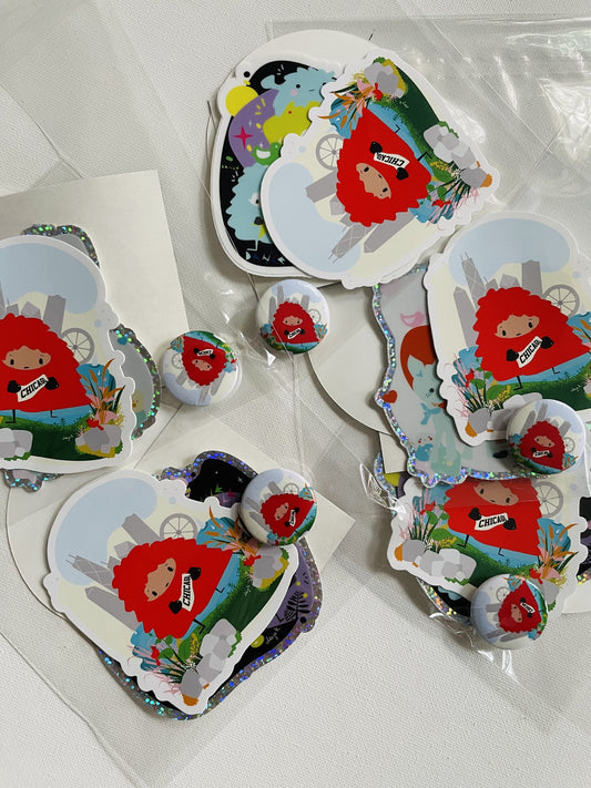 Sticker Set with Pin