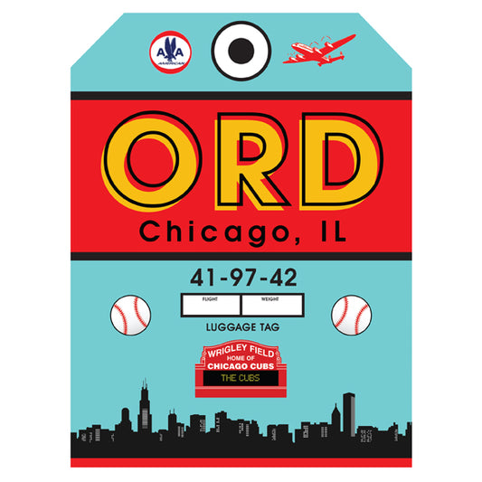 Luggage Tag #111 Chicago ORD O'Hare Cubs baseball