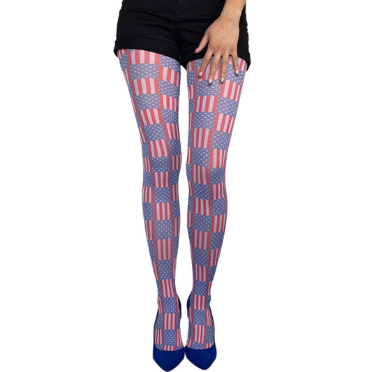 USA Flag Patterned Tights