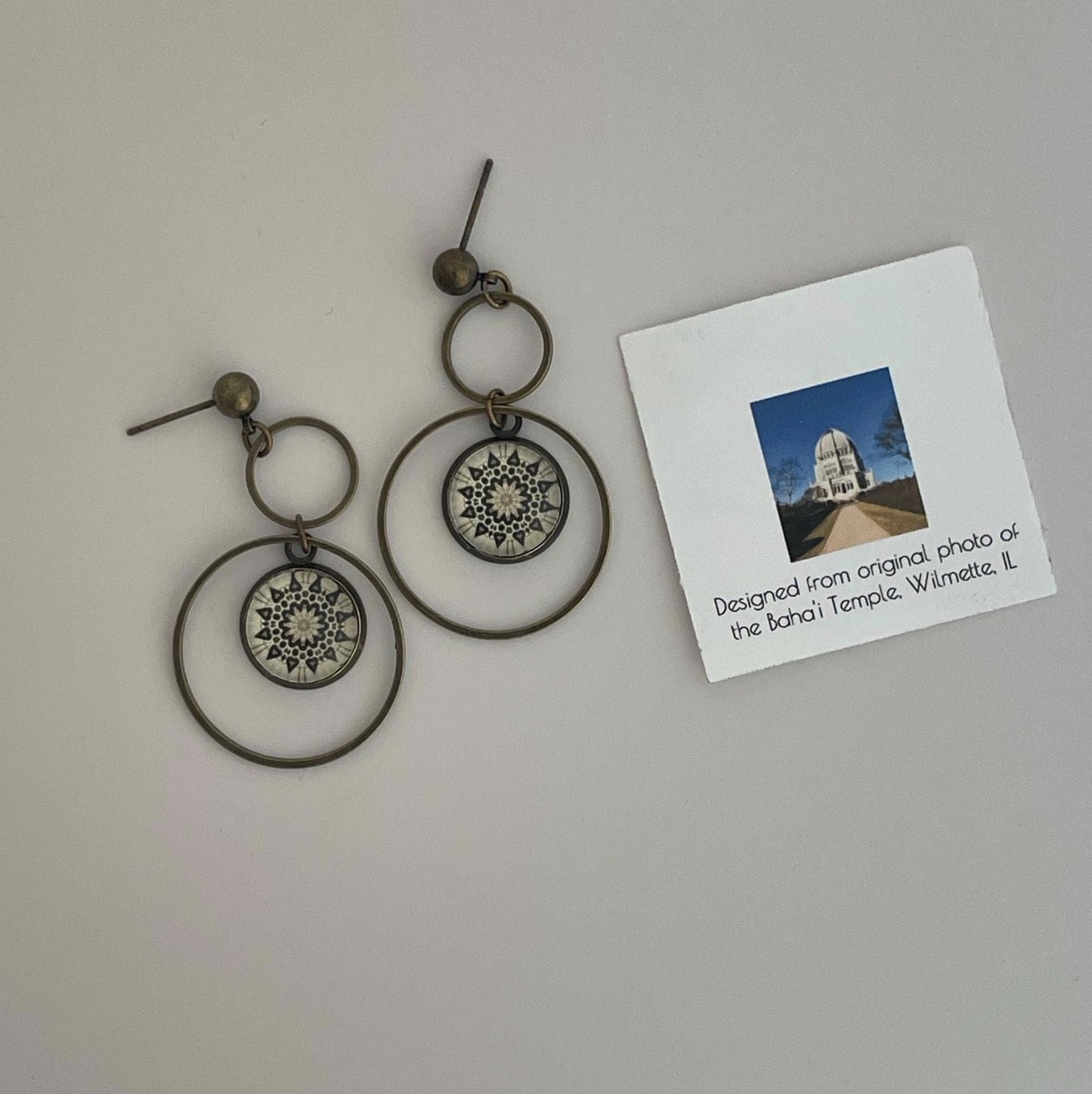 Baha'i Temple Inspired Post & Hoop Earrings