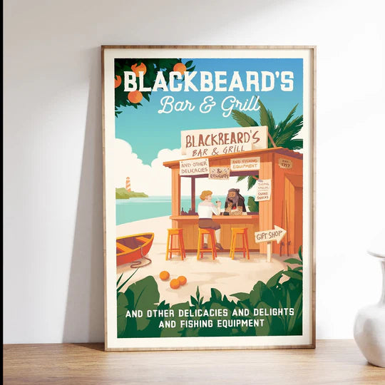 Blackbeard's Bar & Grill Travel Poster