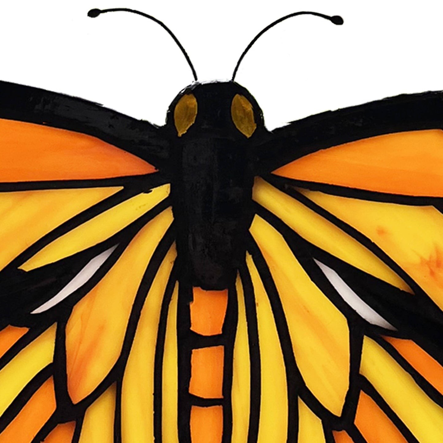 6.5"H Yellow & Orange Butterfly Stained Glass Window Panel