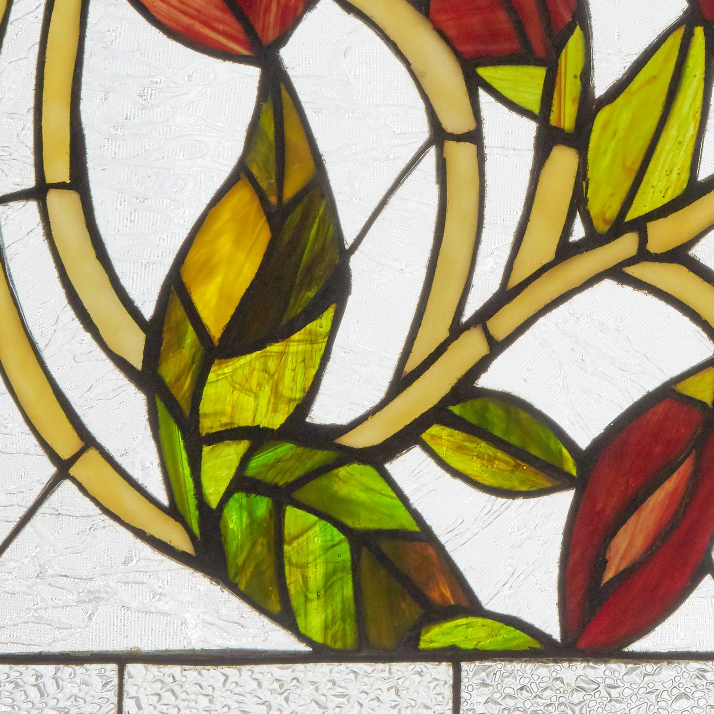 24"W Floral Vine Tiffany-Style Stained Glass Window Panel