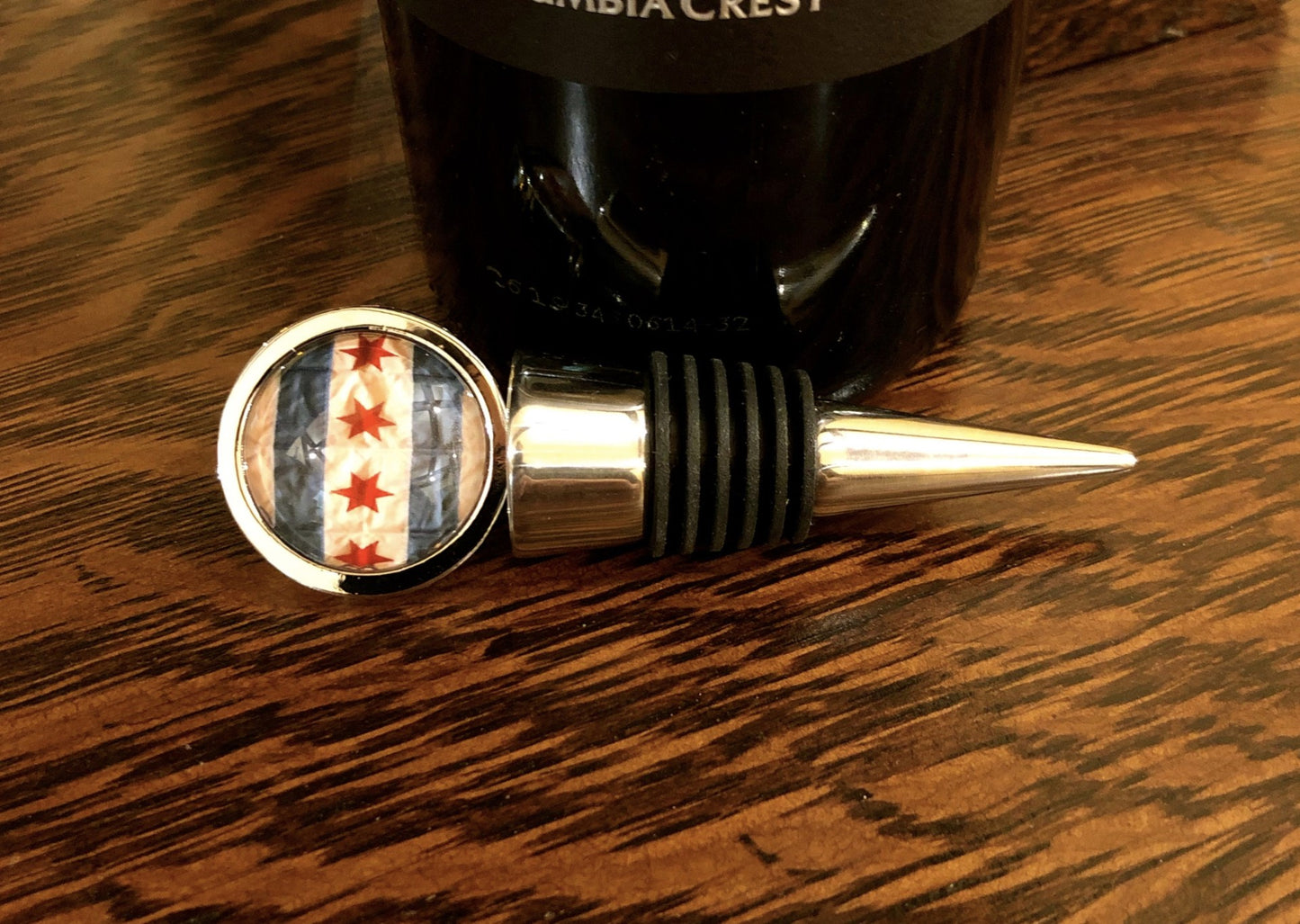 Chicago Flag Wine Stopper