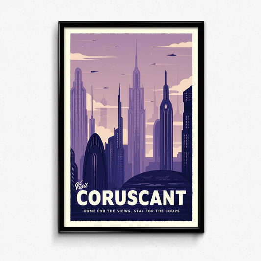 Coruscant Retro Travel Poster