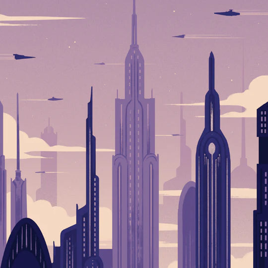 Coruscant Retro Travel Poster