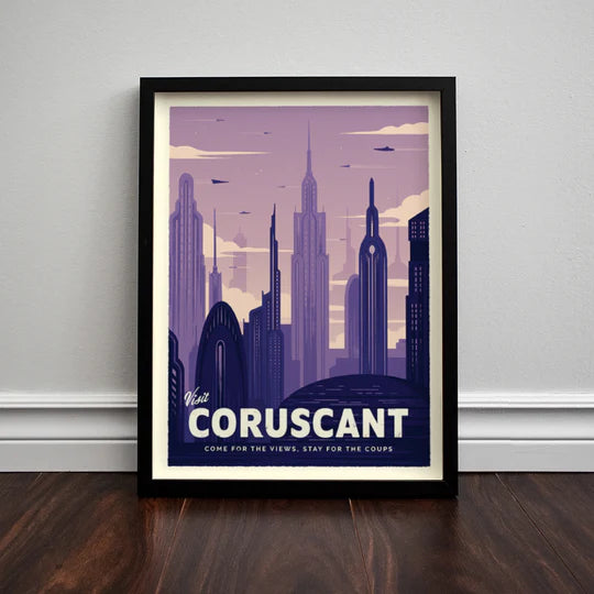 Coruscant Retro Travel Poster