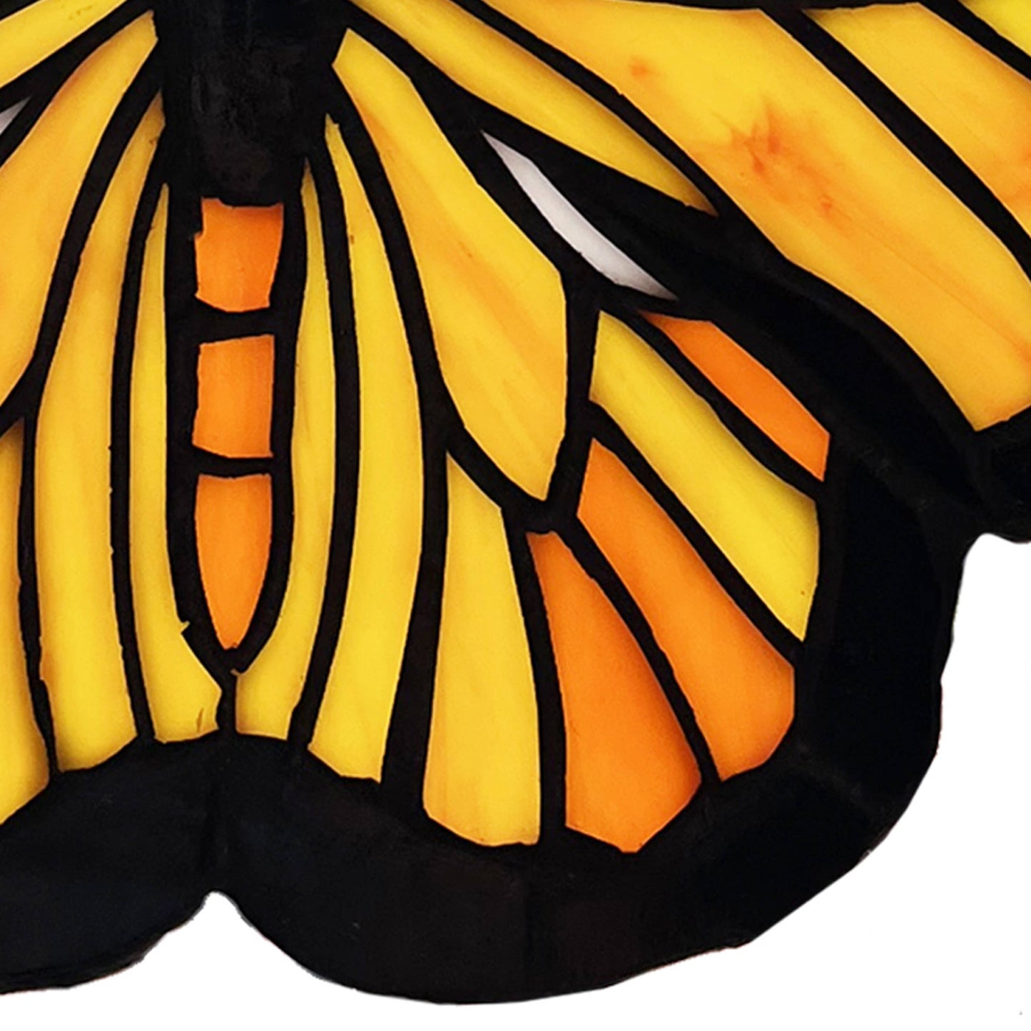 6.5"H Yellow & Orange Butterfly Stained Glass Window Panel