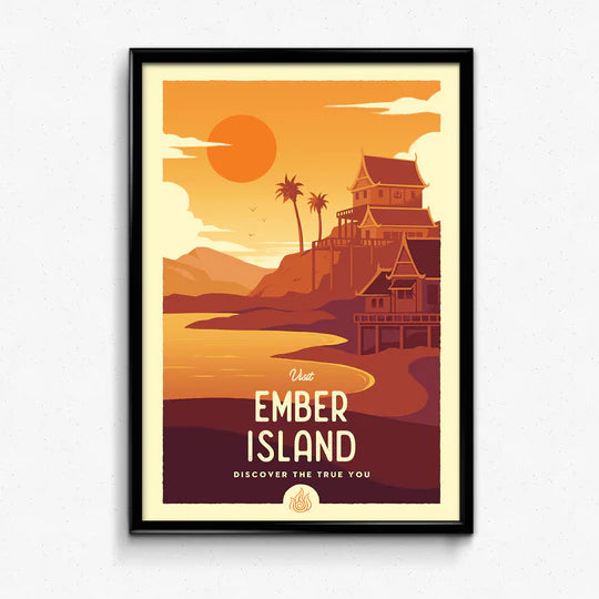 Ember Island Retro Travel Poster