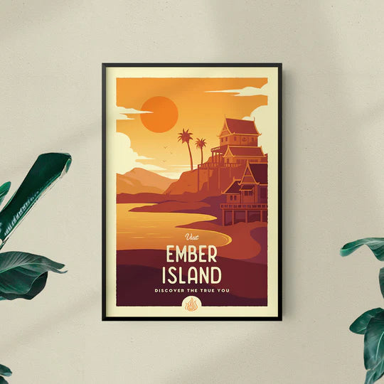 Ember Island Retro Travel Poster