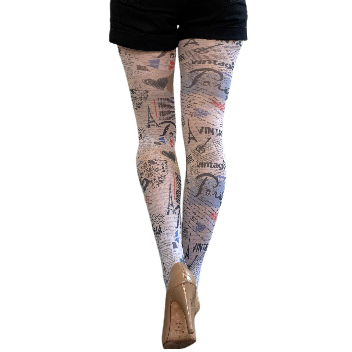 I Love Paris Patterned Tights