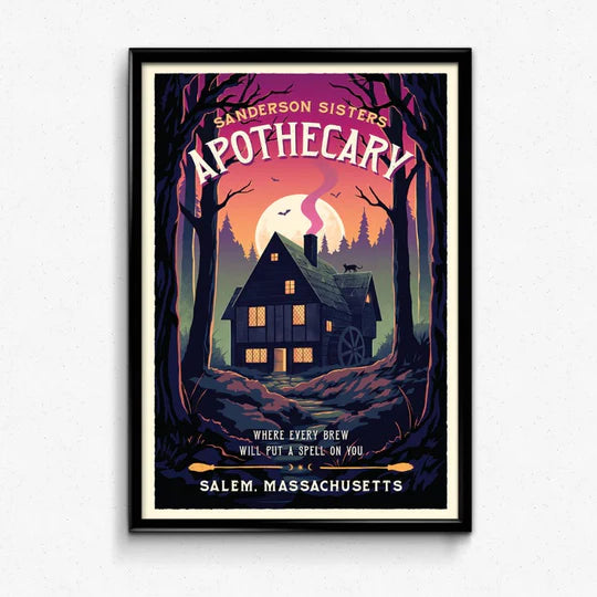 Sanderson Sisters Apothecary - Salem Travel Poster